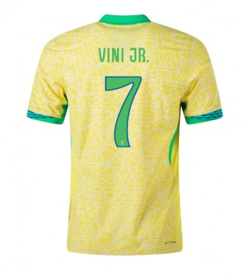 Brasilien Vinicius Junior #7 Replika Hjemmebanetrøje Copa America 2024 Kortærmet